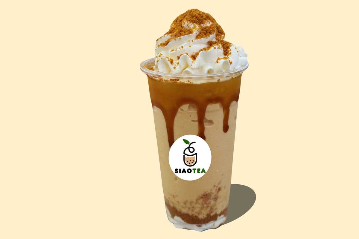 Caramel biscoff cream frappe
