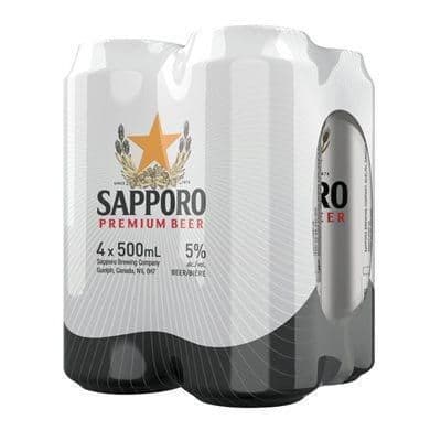 Sapporo (4 Pack) (4 x 500 ml Cans)