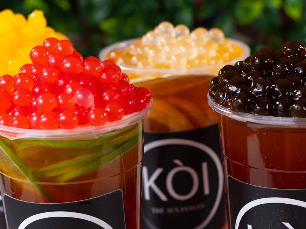 LIME TEA WITH STRAWBERRY POPPING BOBA
