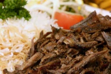 Charcoal Veal and Lamb Shawarma (Meal with Rice)