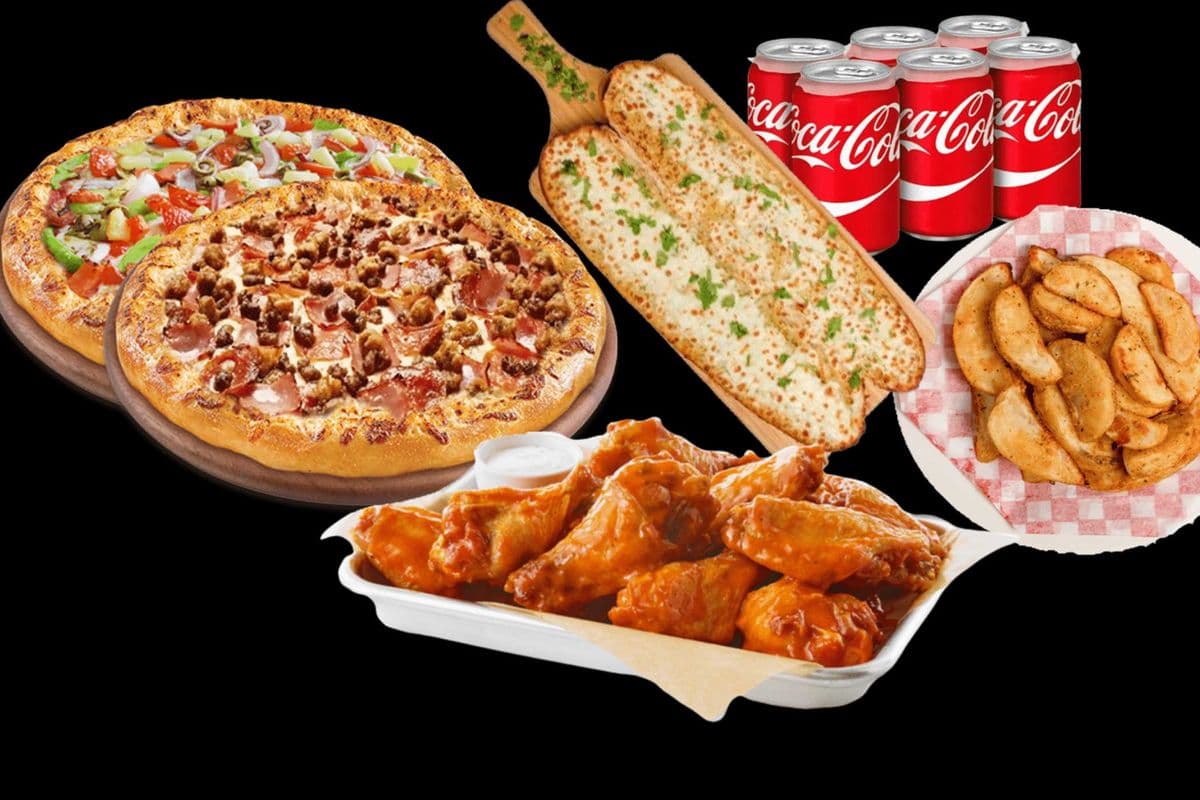 Two X-Large Pizzas and Wings (20 pcs) Combo