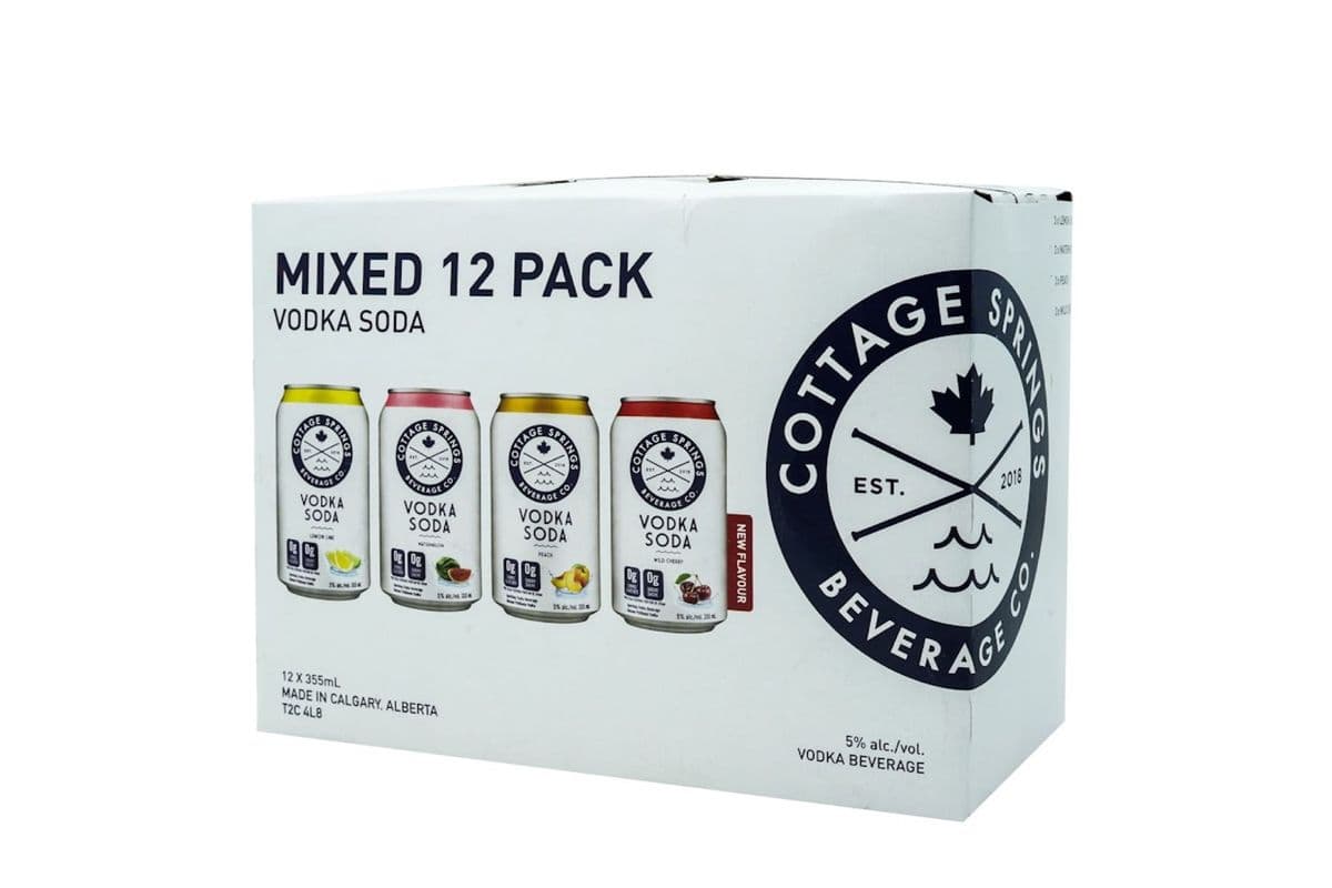Cottage Spring Vodka Soda Variety Pack (12 x 355ml Cans)