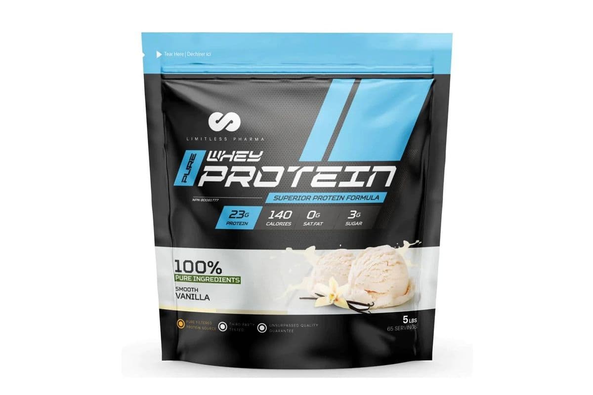 Limitless Pharma Whey Smooth Vanilla Protein Powder (5 lb)