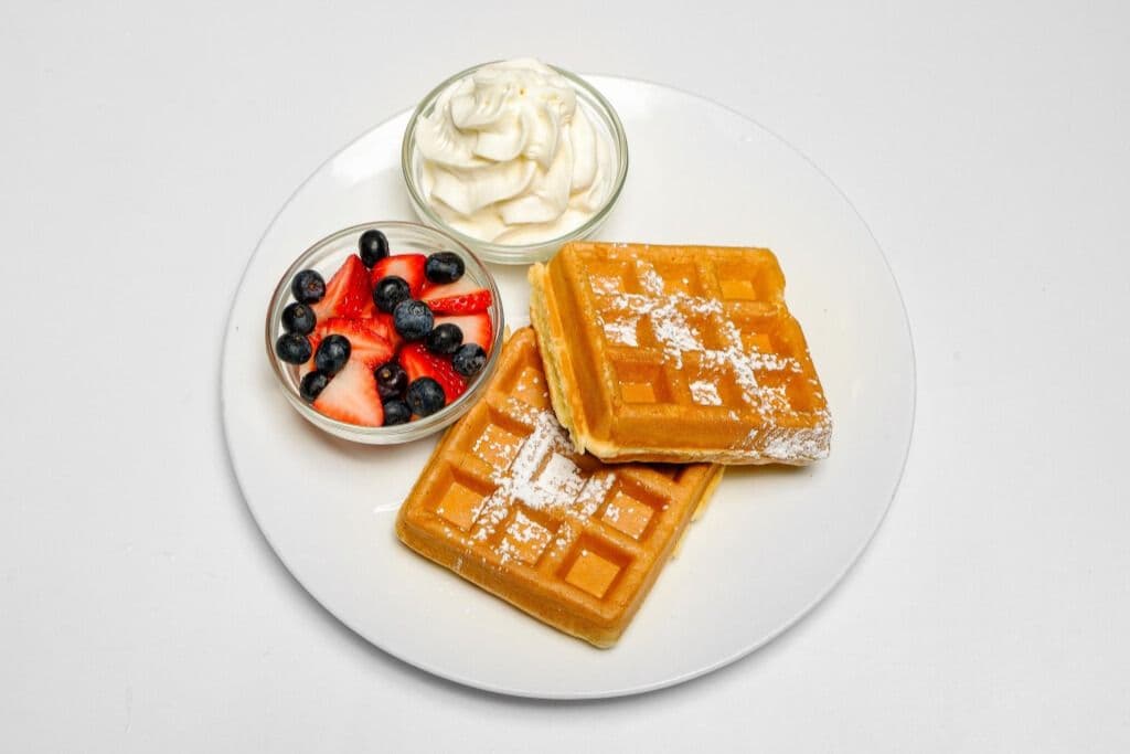 Waffles with Berries and Whip