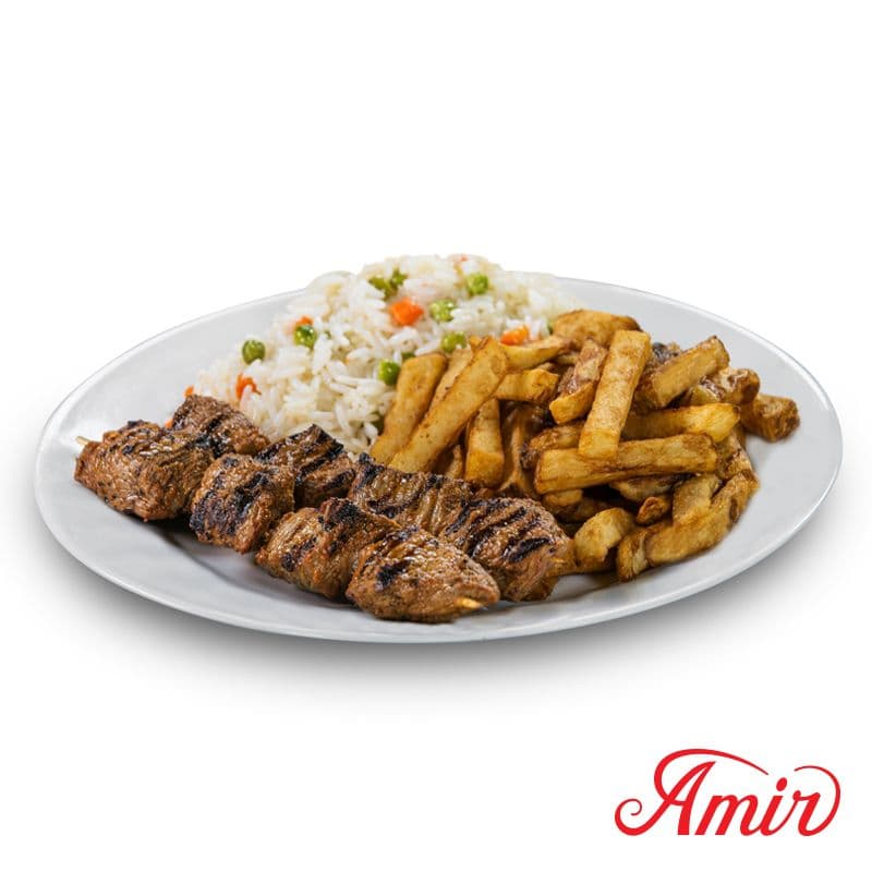 Plat avec deux brochettes de boeuf (Filet Mignon)