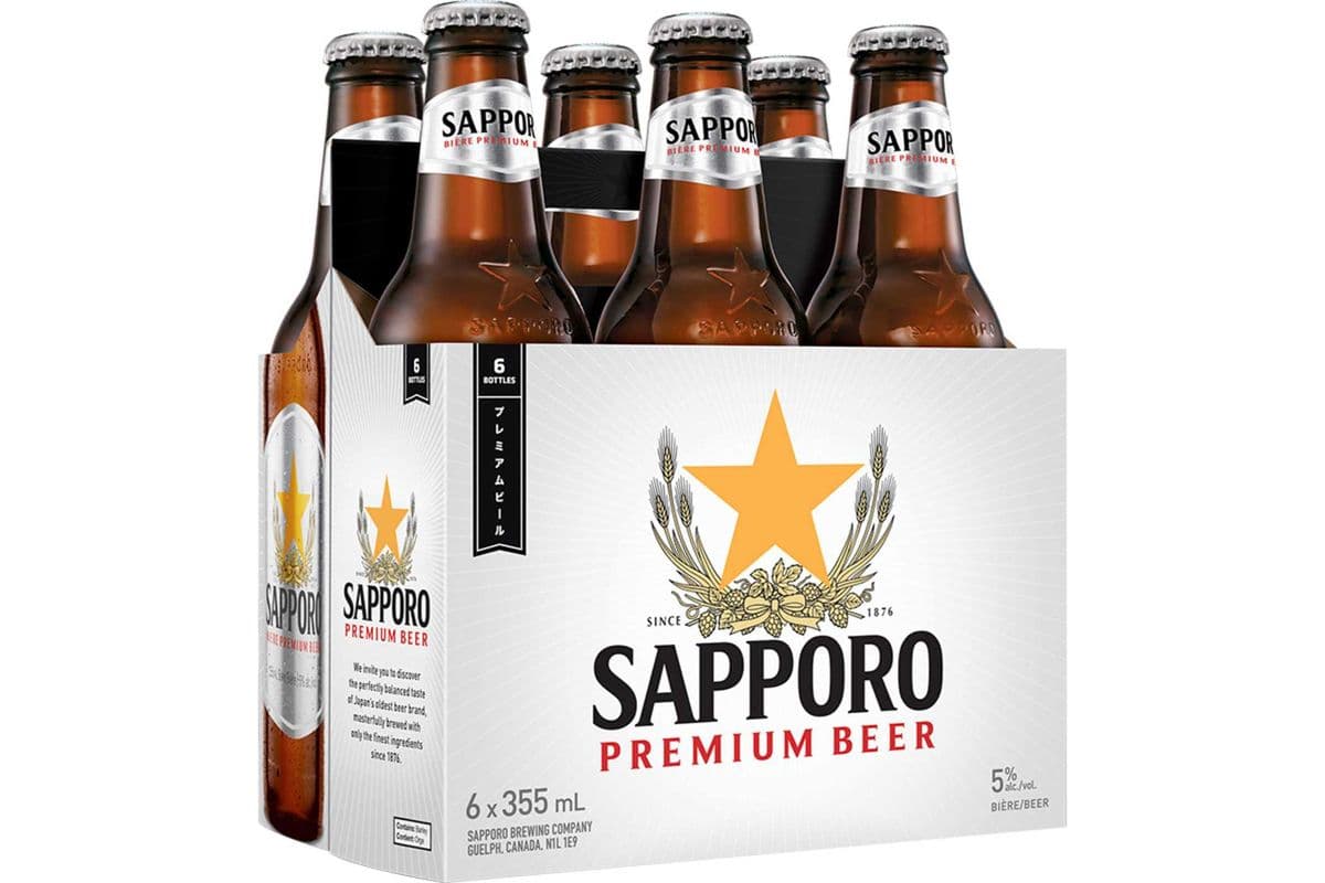 Sapporo Premium Beer (6 x 355 ml bottles)