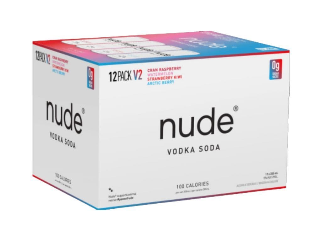 Nude Vodka Soda - 12 Pack V2 Mixer Can