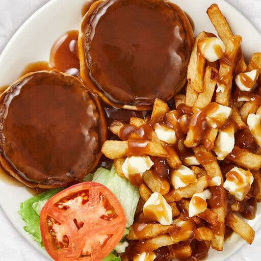 Hamburger steak avec poutine