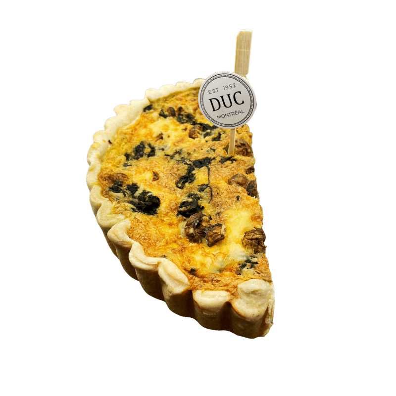 DEMI-QUICHE ÉPINARD ET CHAMPIGNONS / HALF SPINACH AND MUSHROOM QUICHE