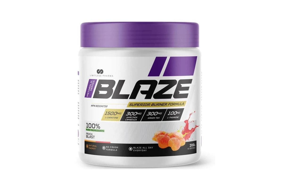 Limitless Pharma Blaze 40 Servings Peach Blast Fat Burner Powder (200 g)