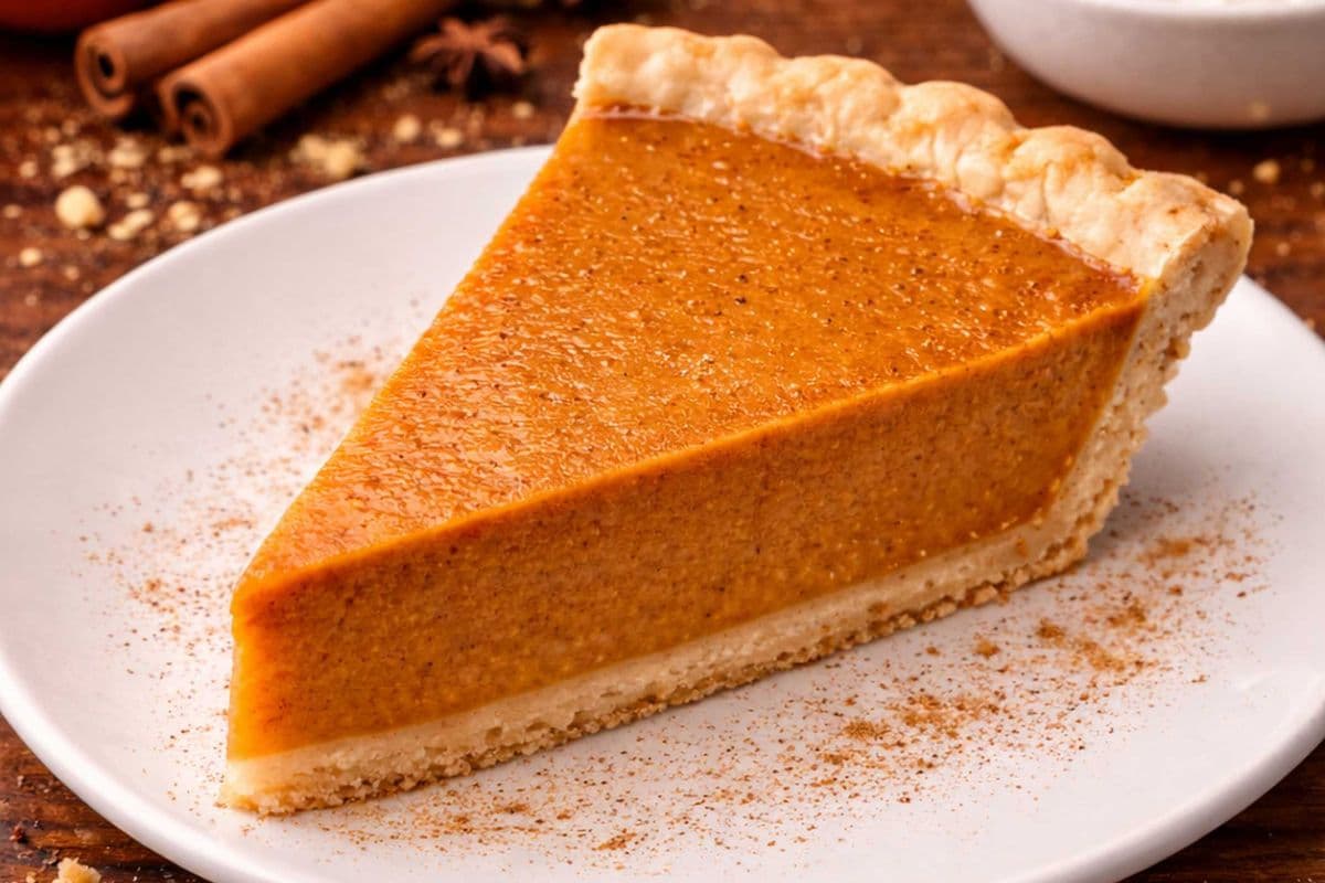 Pumpkin pie slice