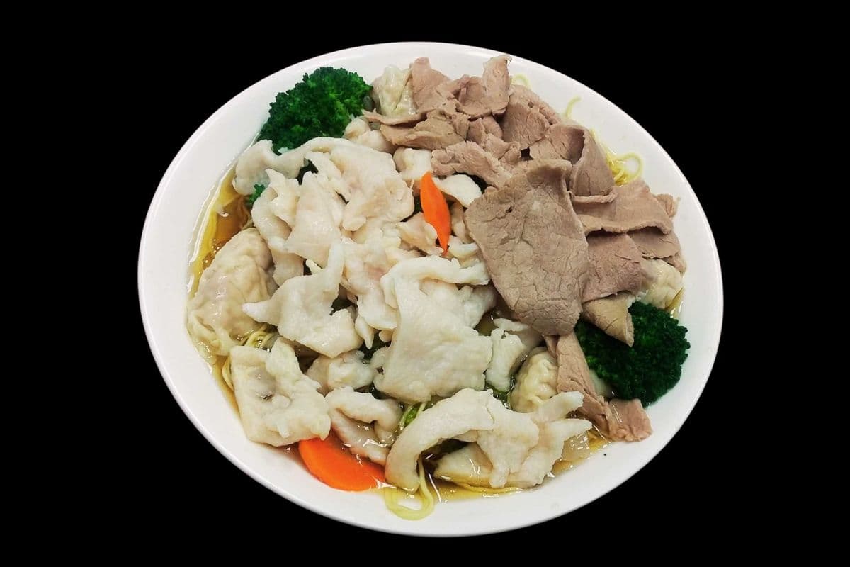 16. Beef, Chicken, and Wonton Vegetable Noodle Soup