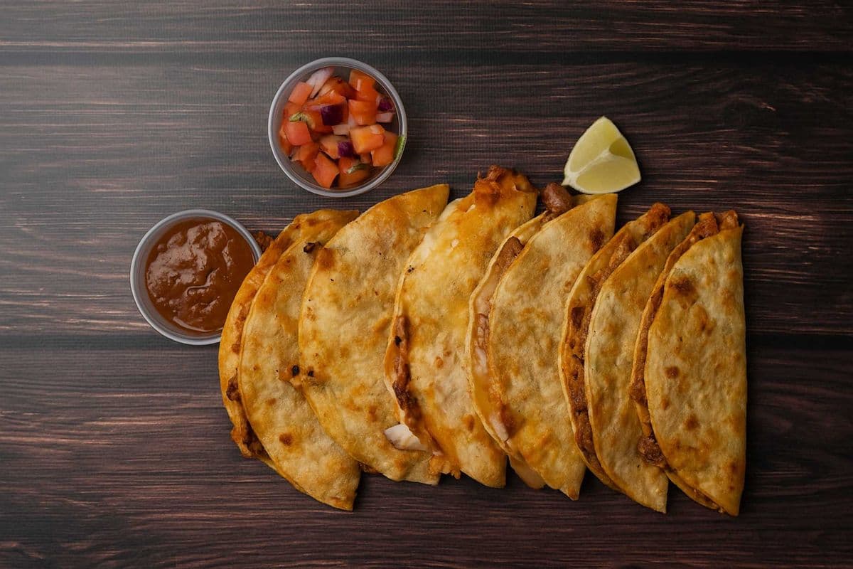 Taco Quesadilla (5 Pcs)**w/chips and salsa**