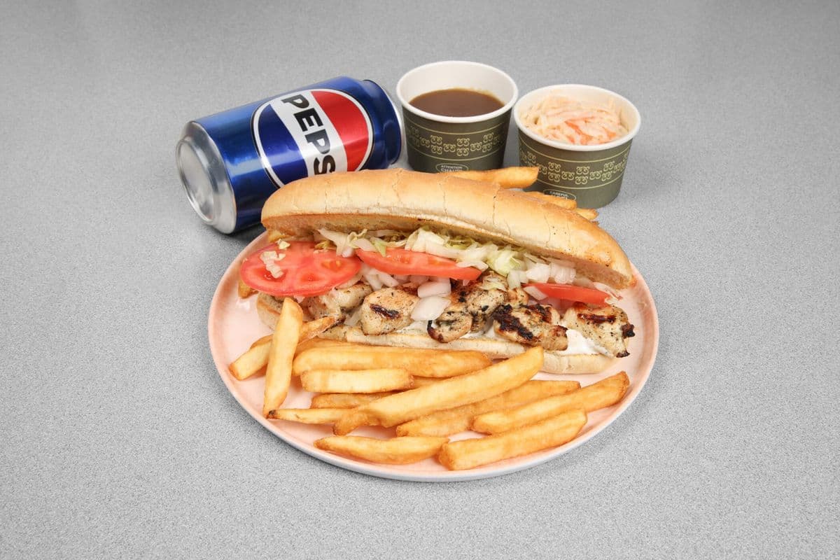 Chicken Souvlaki Bun Combo