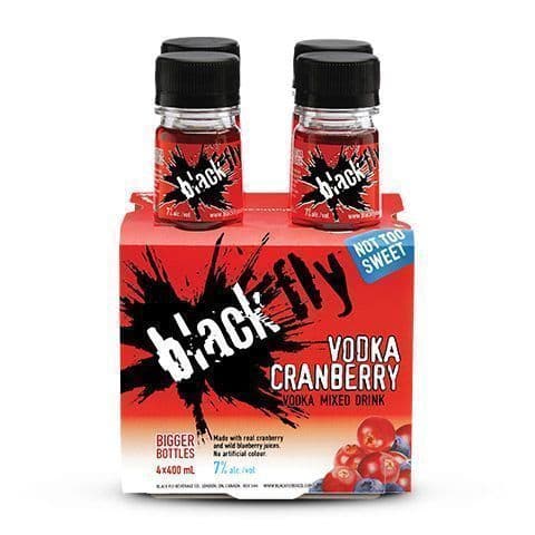 Black Fly Vodka Cranberry 400ml x 4 Pack