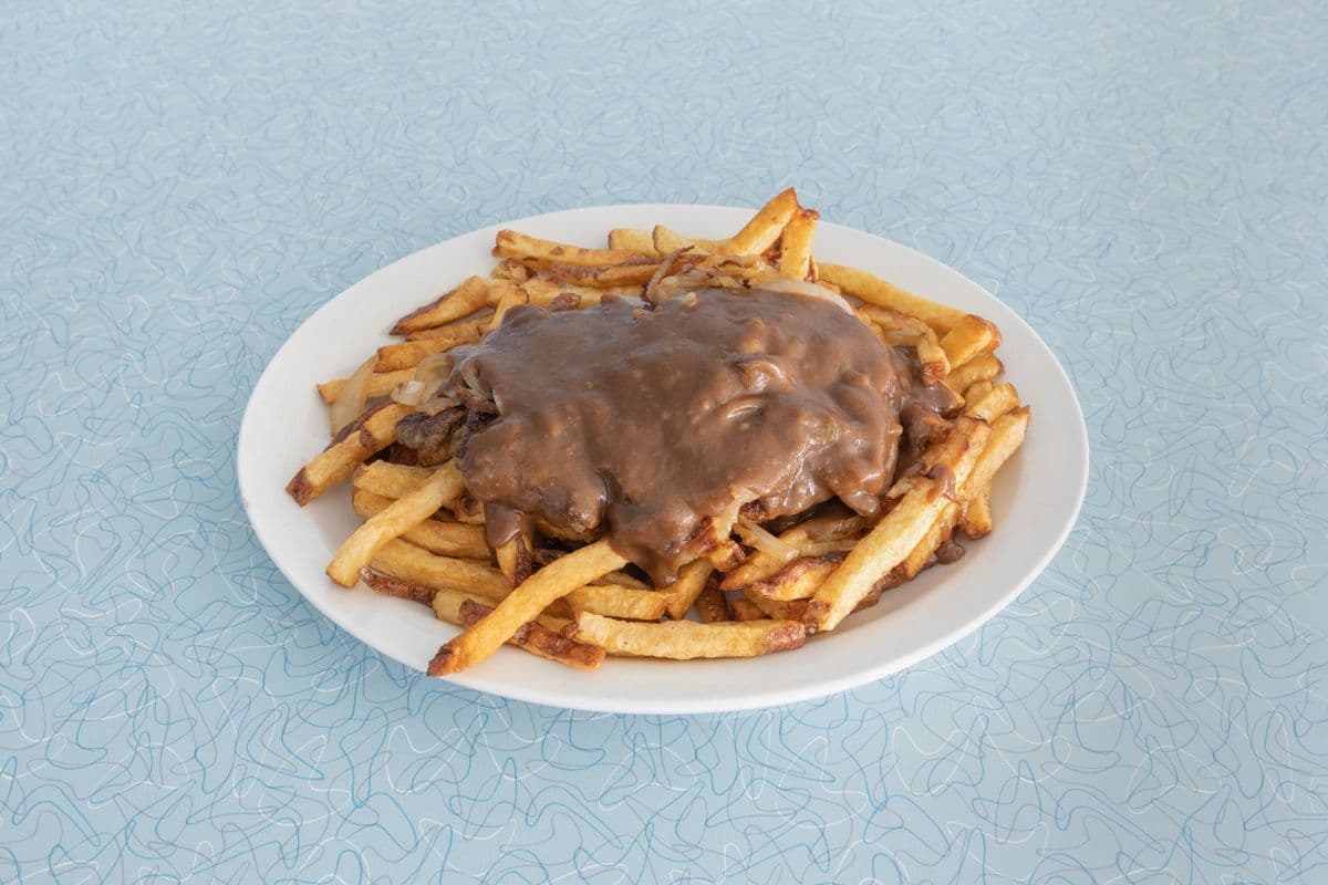 Hamburger Steak (10 oz) and Fries