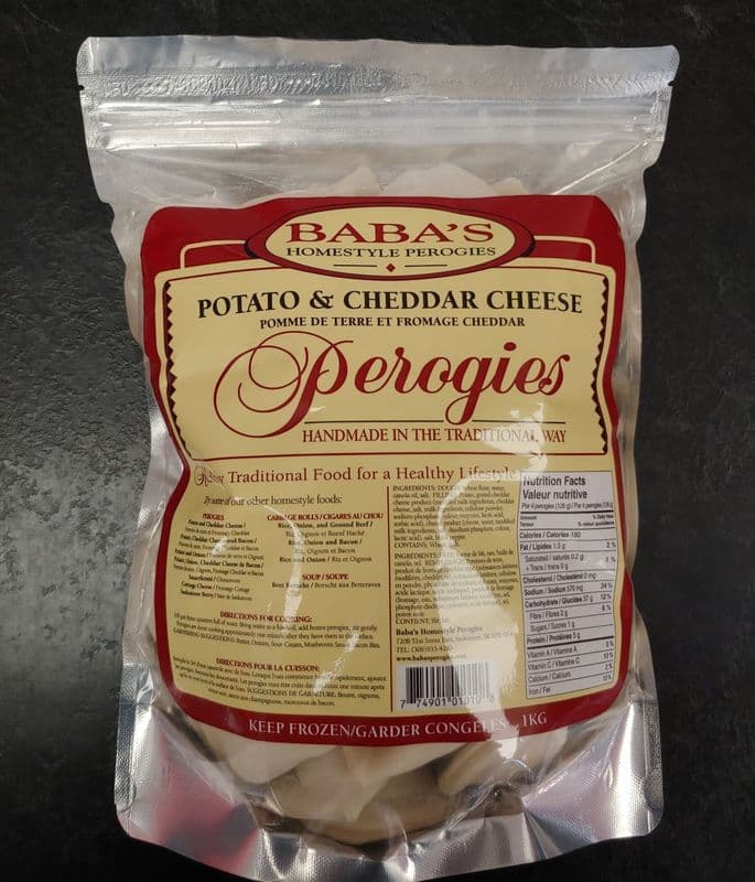 Potato and Cheddar Perogies (1 kg) - Frozen