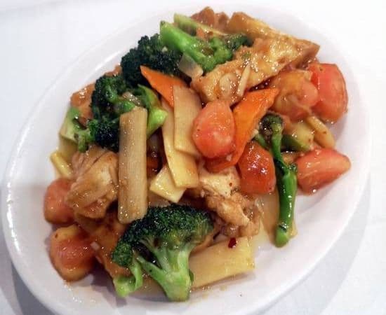 50. Tofu fait maison avec riz/ House Special Tofu with rice / 家常豆腐