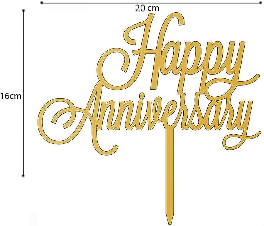 Décoration de gâteau en acrylique/ Happy Anniversary Cake Topper in Arylique