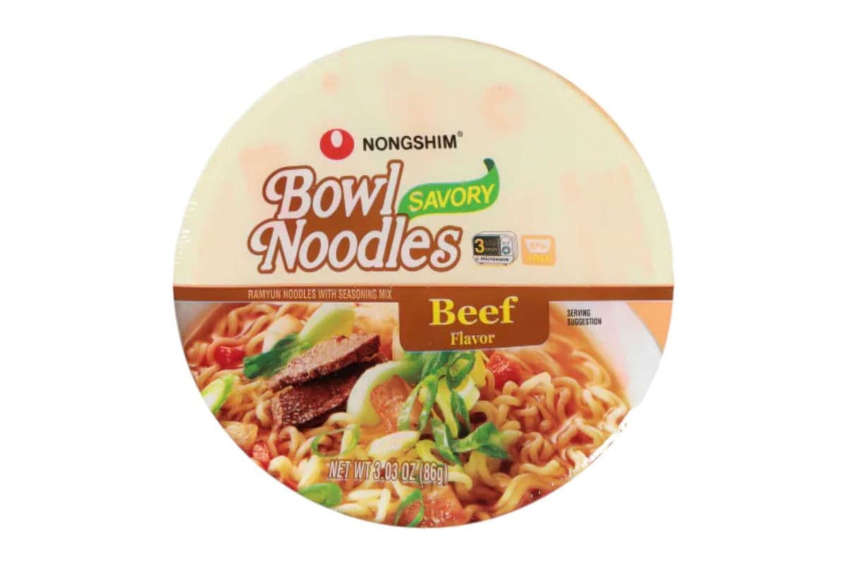 Nongshim Beef Flavour Bowl Noodles (86gm) (360 Cal)