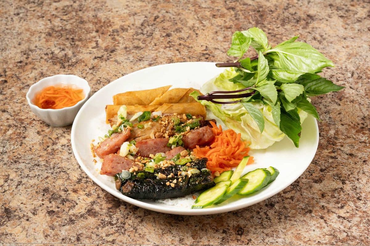 56. Bow River Special Steamed Thin Patties - Banh Hoi Dac Biet (Chao Tom, Nem Nuong, Cha Gio, La Lop)