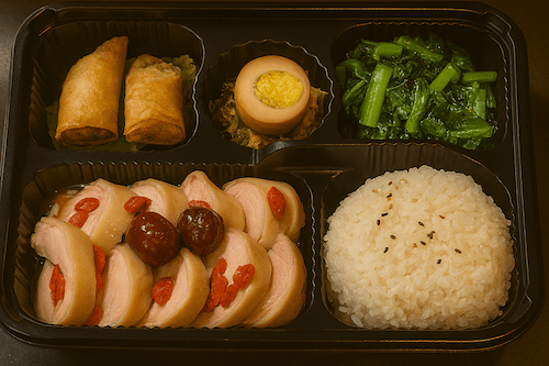 Shaoxing Wine Flavour Chicken Roll Bento / 醉雞便當