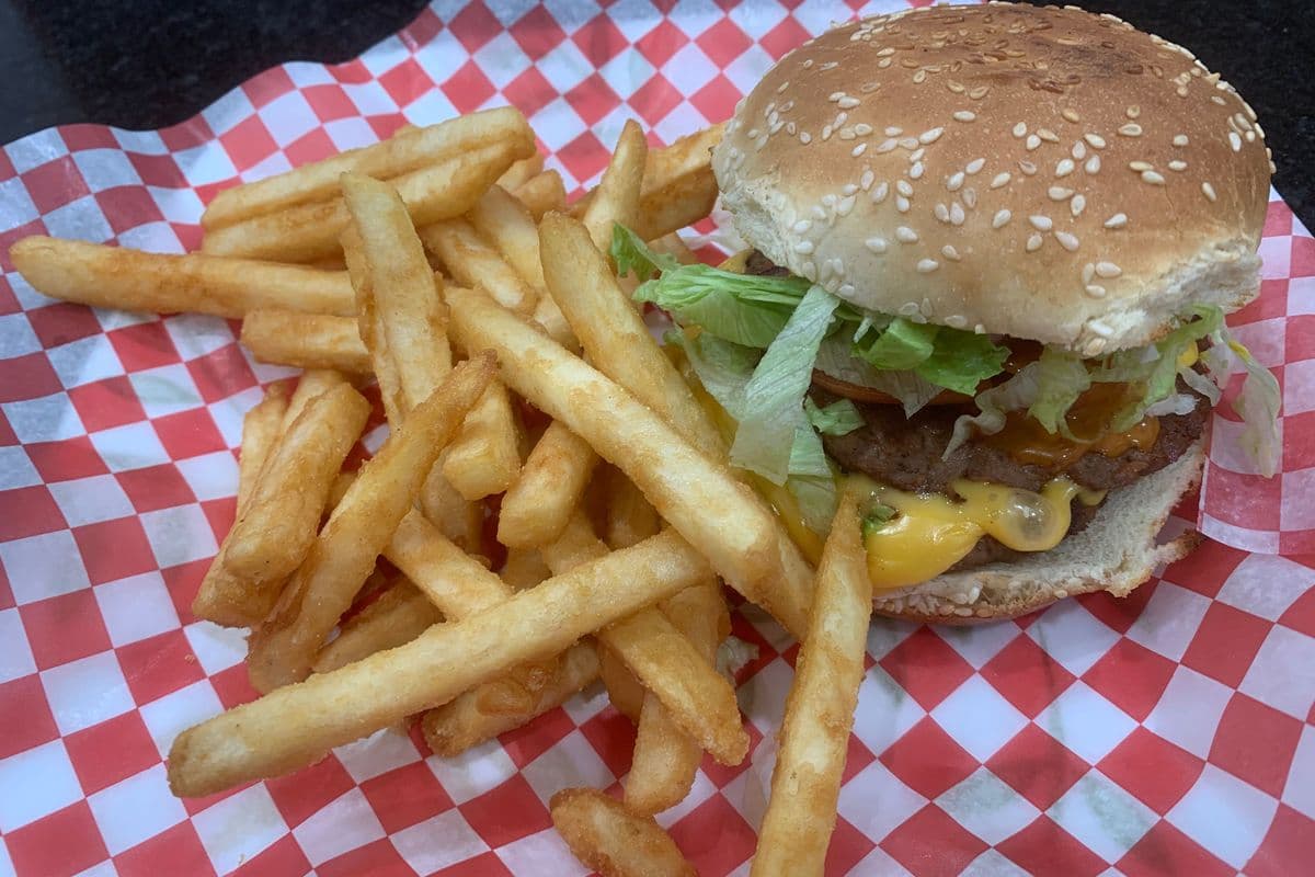 Burger with fries