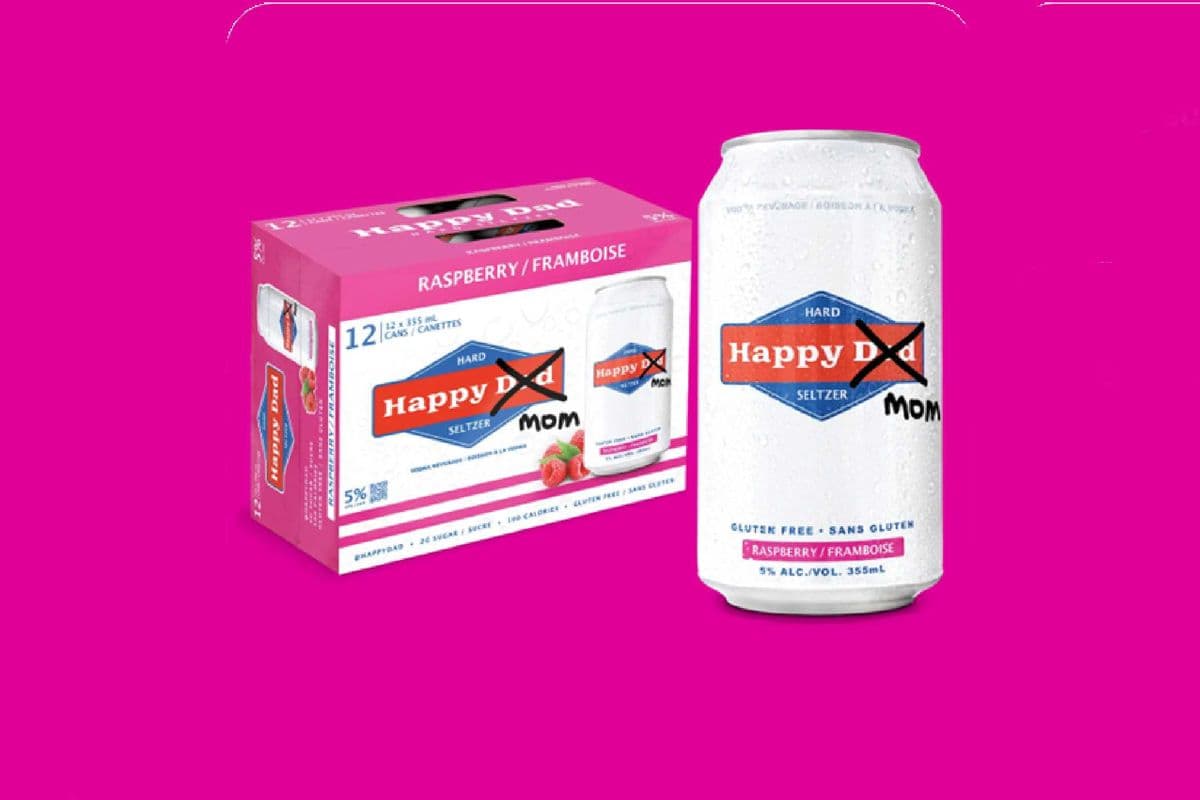 Happy Mom Raspberry Hard Seltzer (12 x 355 ml can)