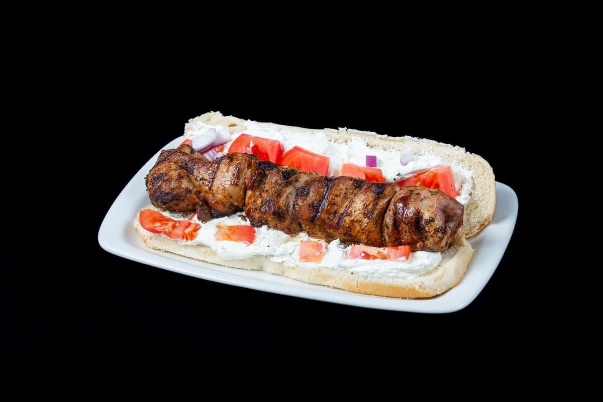 Pork Souvlaki on a Bun or Pita