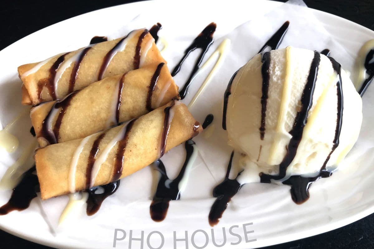 Deep-Fried Banana with Vanilla Ice Cream