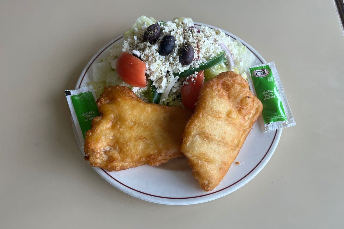 Haddock Fish and Greek Salad