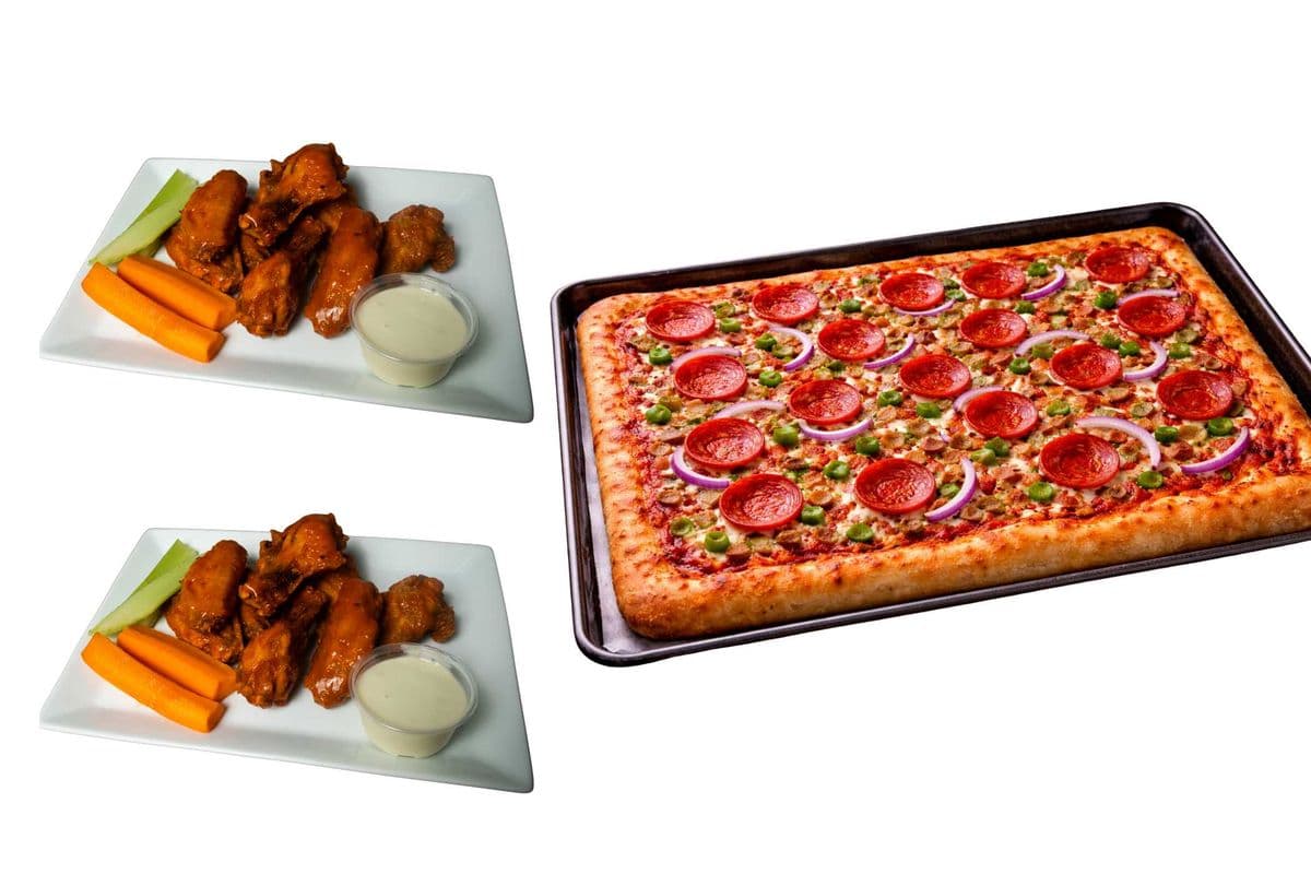 Combo#4 (24 Slice Pizza and 2 Pounds Wings)