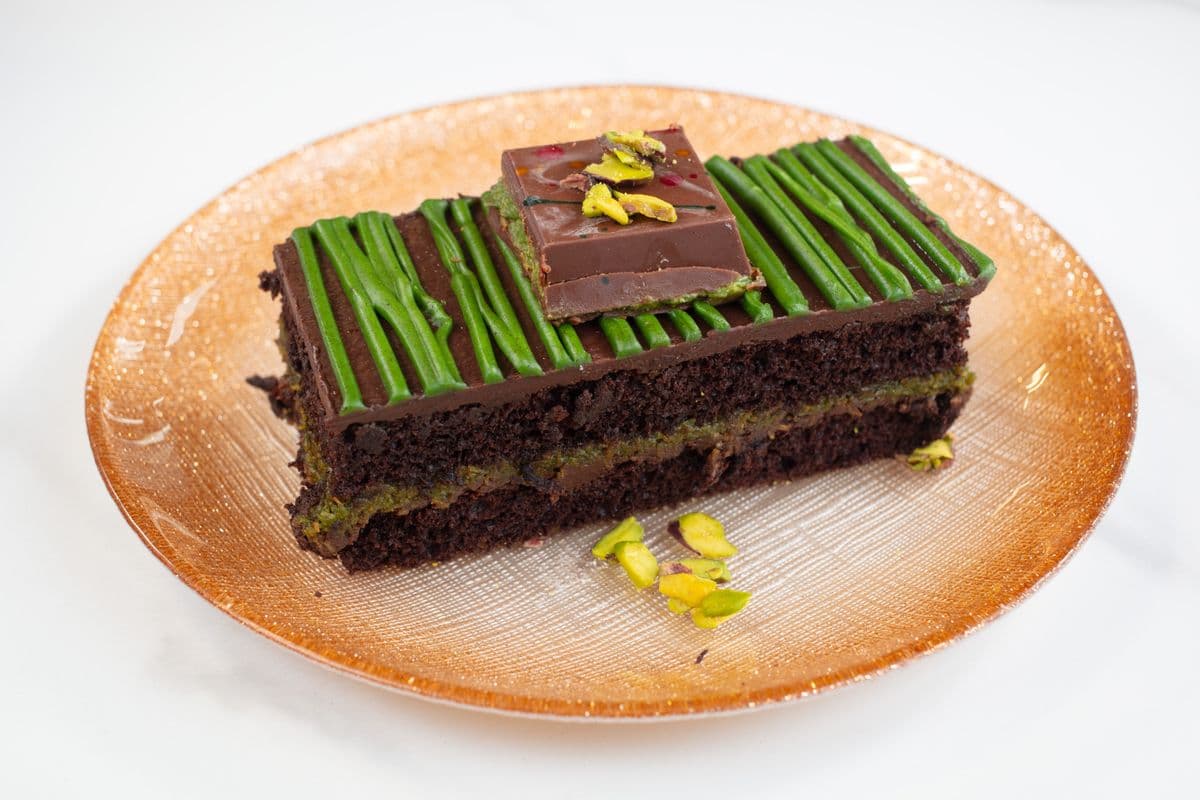 Dubai Chocolate Cake Slice