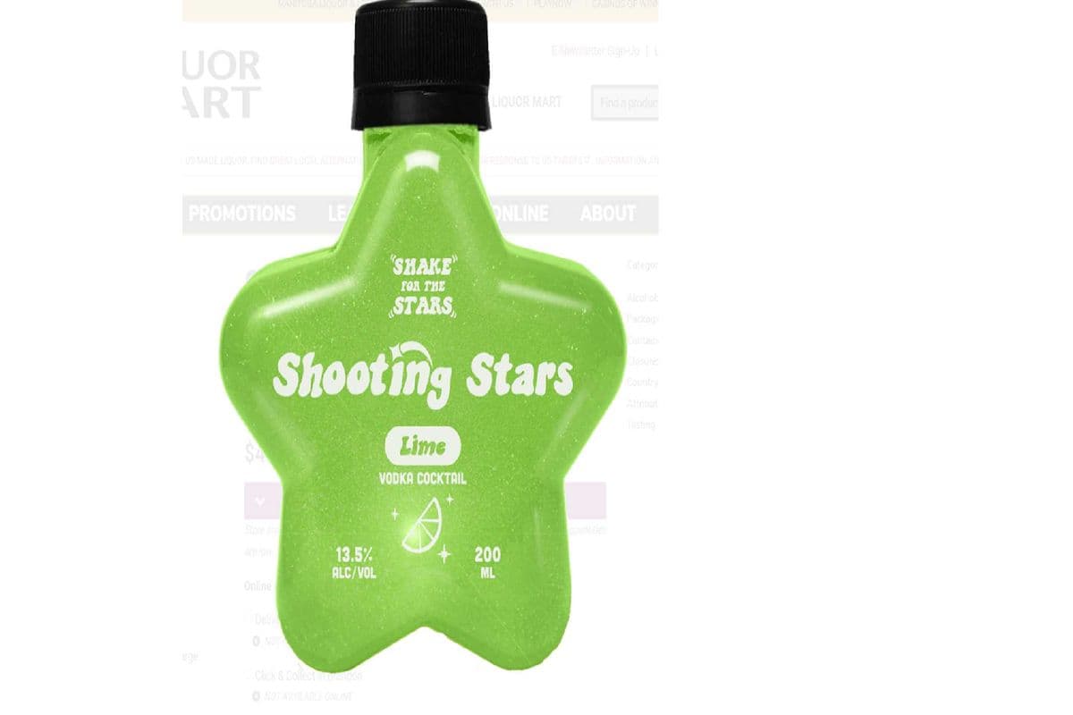 Shooting Stars Lime Vodka Cocktail (1 x 200 ml bottle)