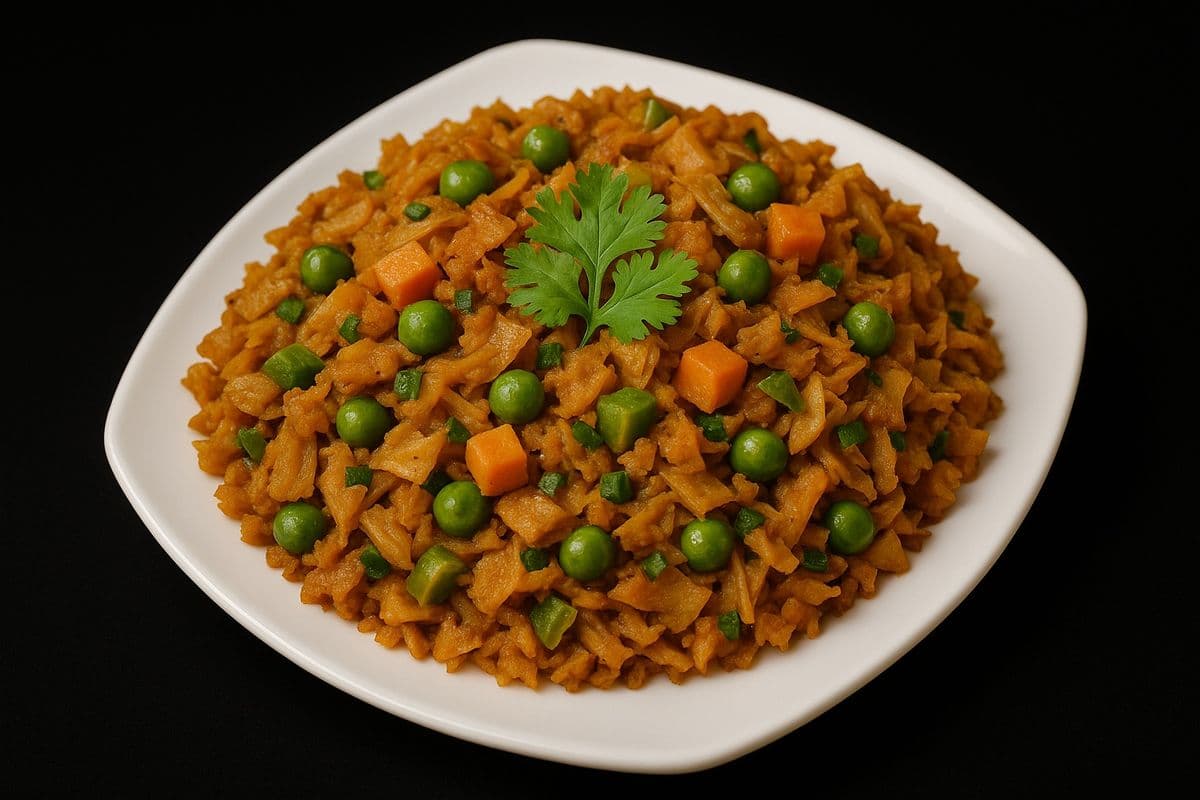 Vegetable Kothu & Thanjai Salna / Kothu Légumes & Thanjai Salna