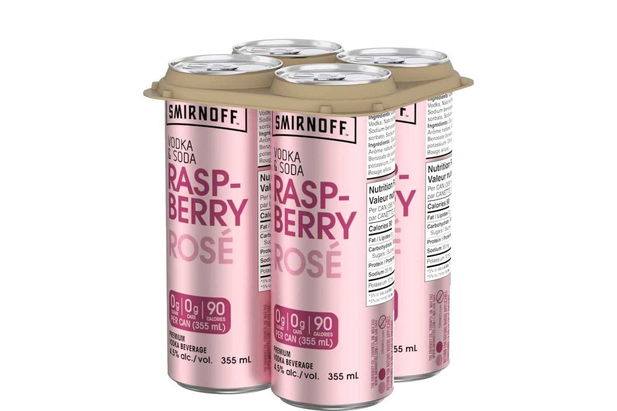 Smirnoff Vodka & Soda Raspberry Rose (4 x 355 ml Cans)