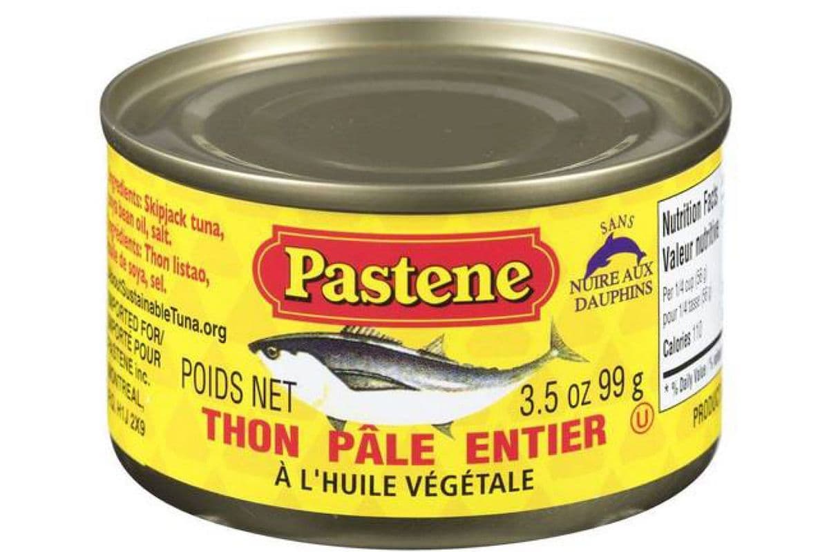 Pastene - Thon Pâle Entier à l’Huile Végétale/ Solid Light Tuna in Vegetable Oil (99 g)