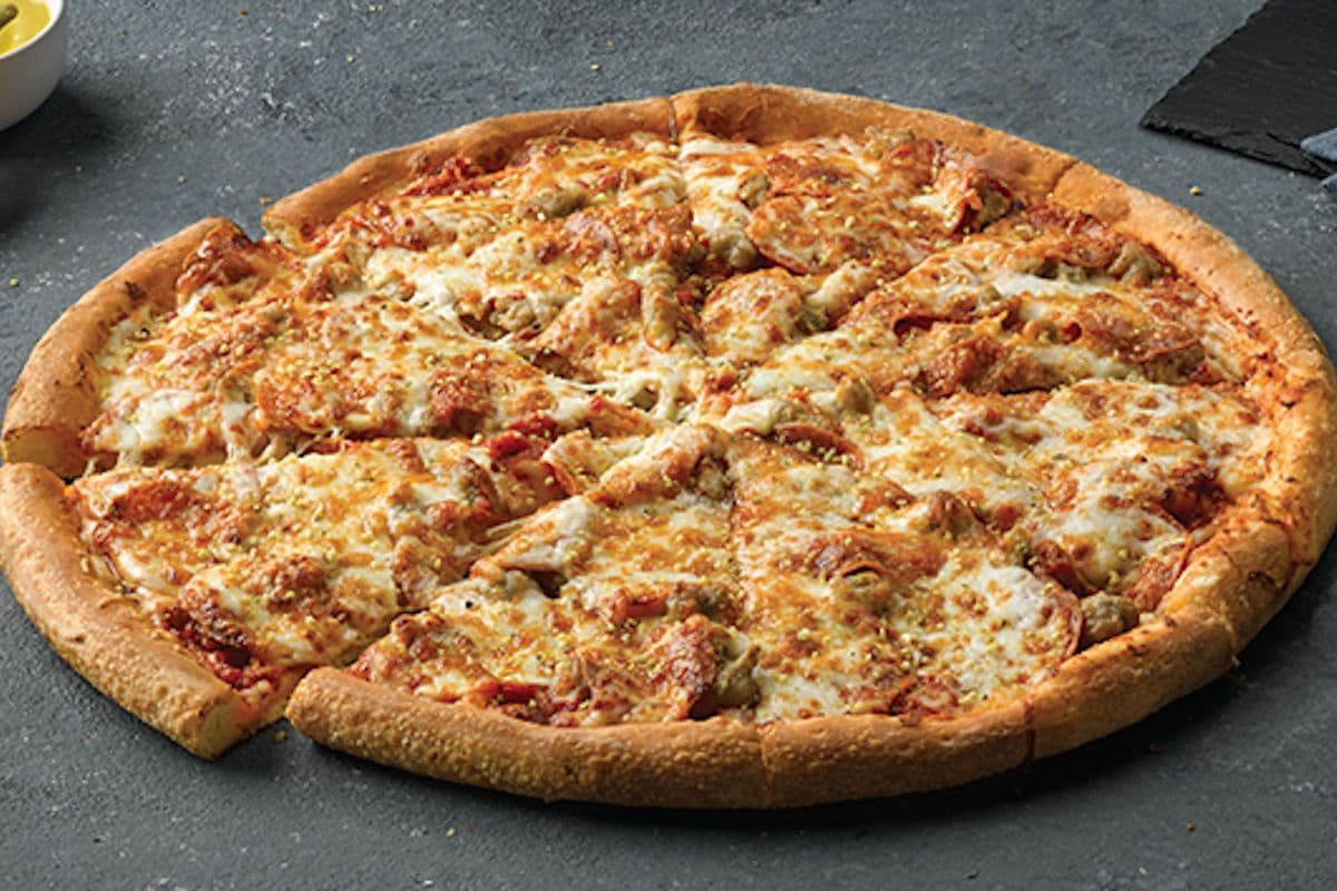 Medium Pepperoni, Sausage & Six Cheese Pizza