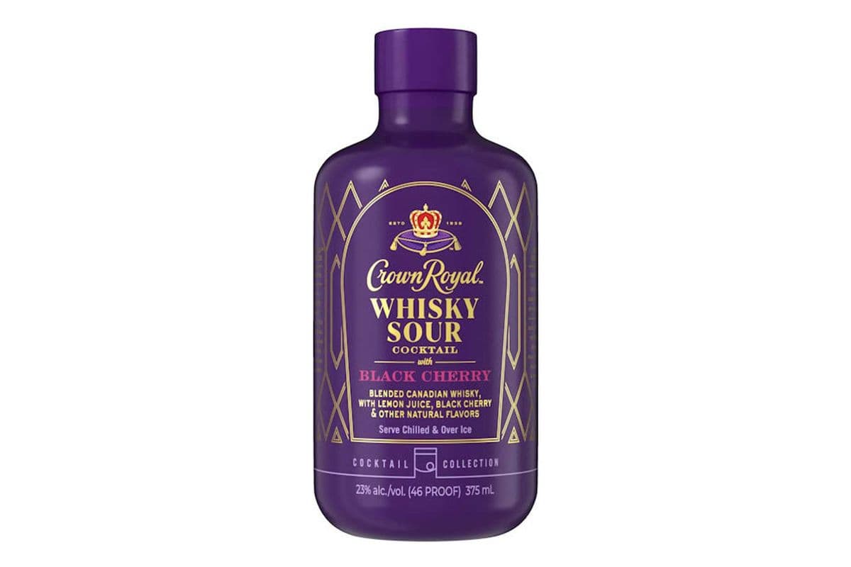 Crown Royal Black Cherry Whisky Sour-375ml (1 x 375ml)