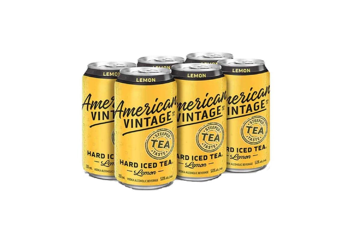 American Vintage Hard Iced Tea Lemon (6 Pack Cans) (6 x 355 ml Cans)