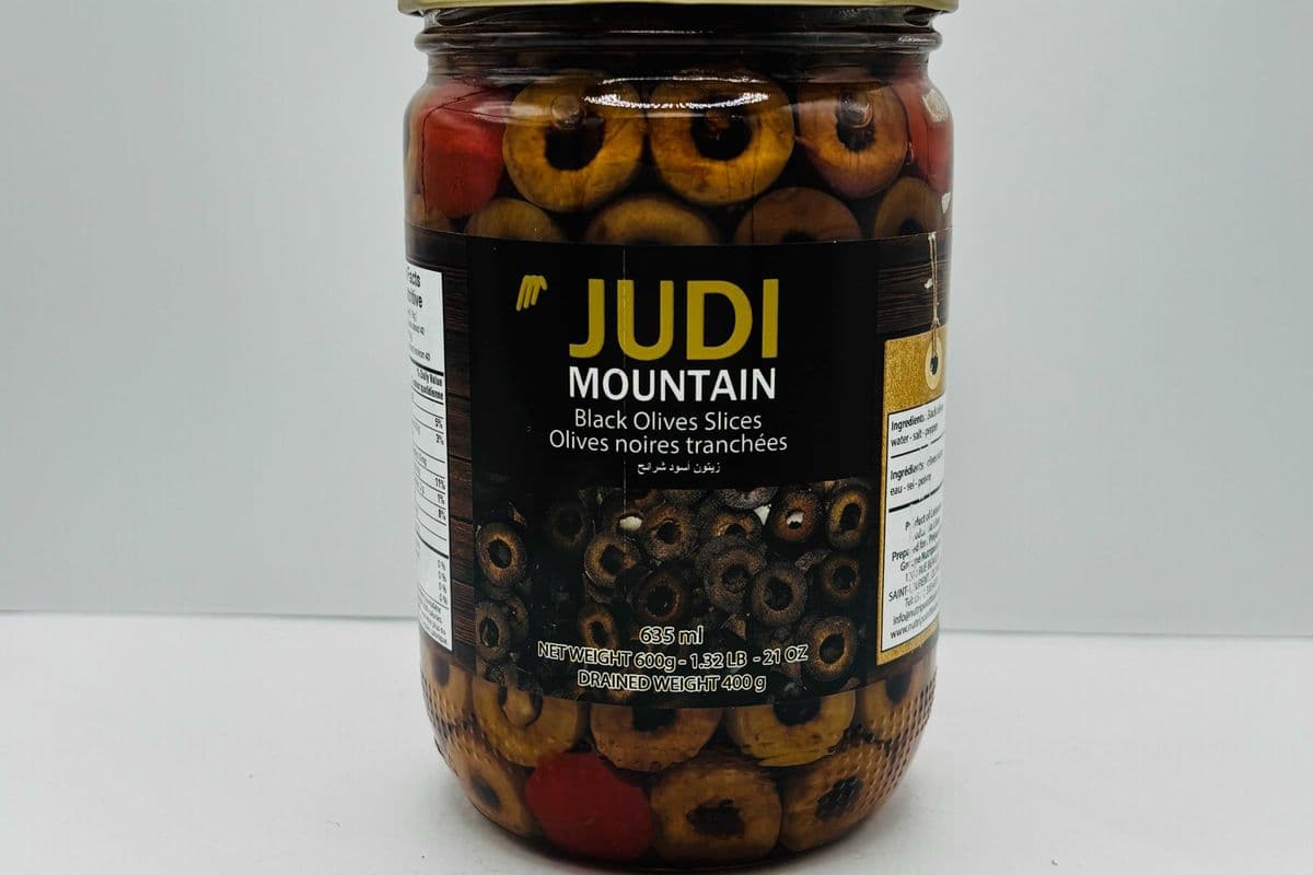 Judi Mountain Black Olives Slices, 600 Grams (600g)
