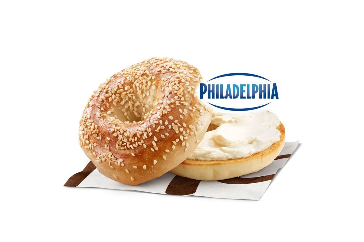 Bagel sésame avec régulier fromage à la crème [380.0 Cal]