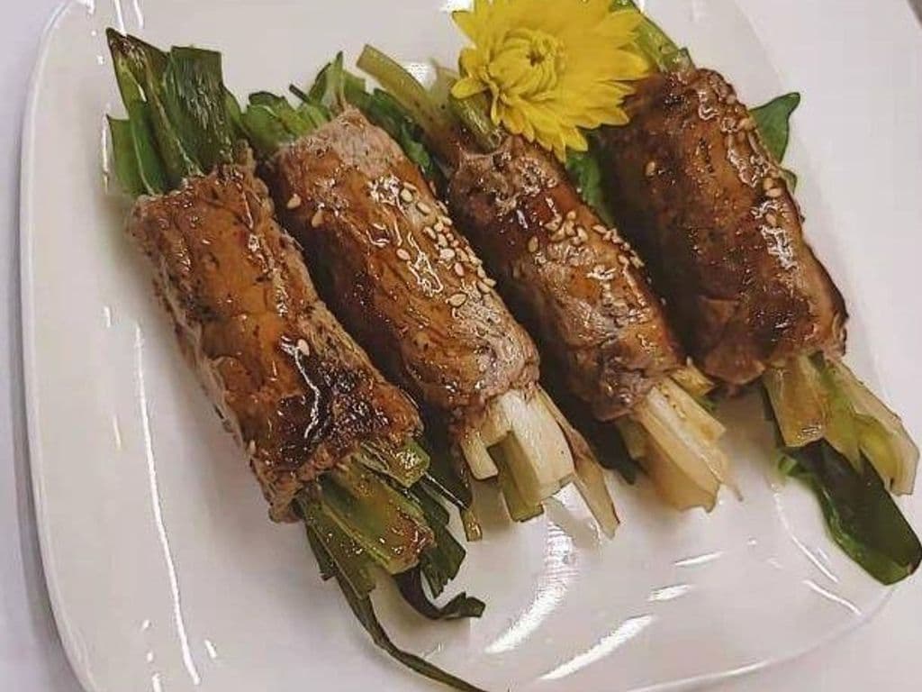 Green onion Beef roll