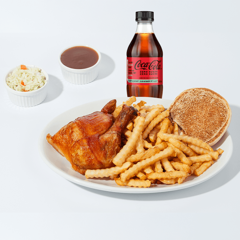 Quart de poulet + 1 Coca-Cola / Chicken Quarter + 1 Coca-Cola