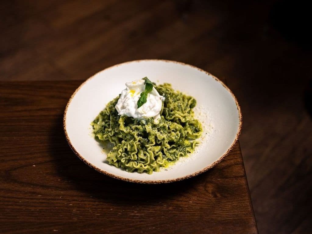 Mafalde al Pesto e Burrata
