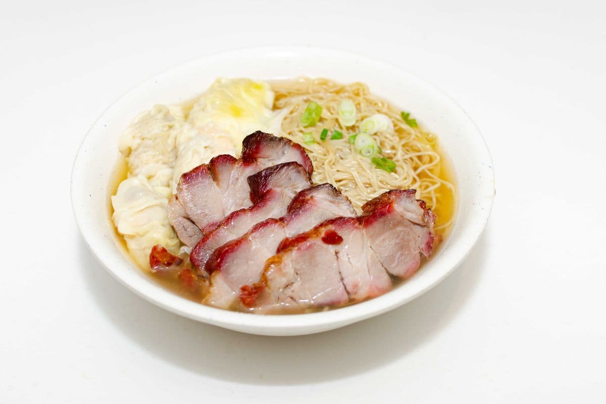 181 BBQ Pork and Shrimp Meat Dumpling with Noodle in Soup 叉燒水餃麺
