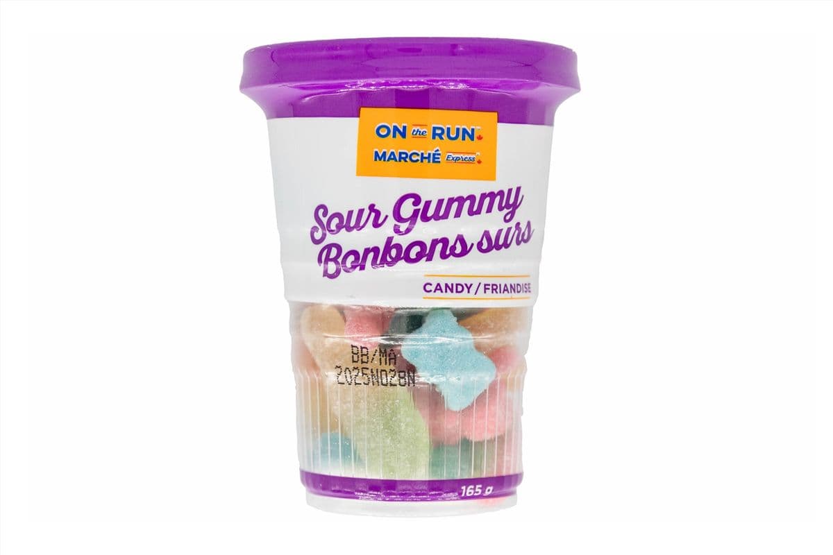 On The Run Sour Gummy Candy Cup (165g) 77385