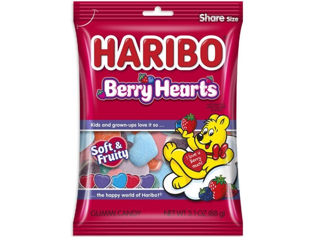 Haribo Berry Hearts Fluffy Gummies 160g Gummy Candies