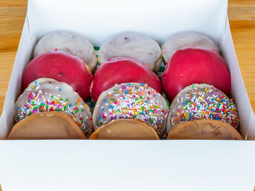 Dozen glazed donuts
