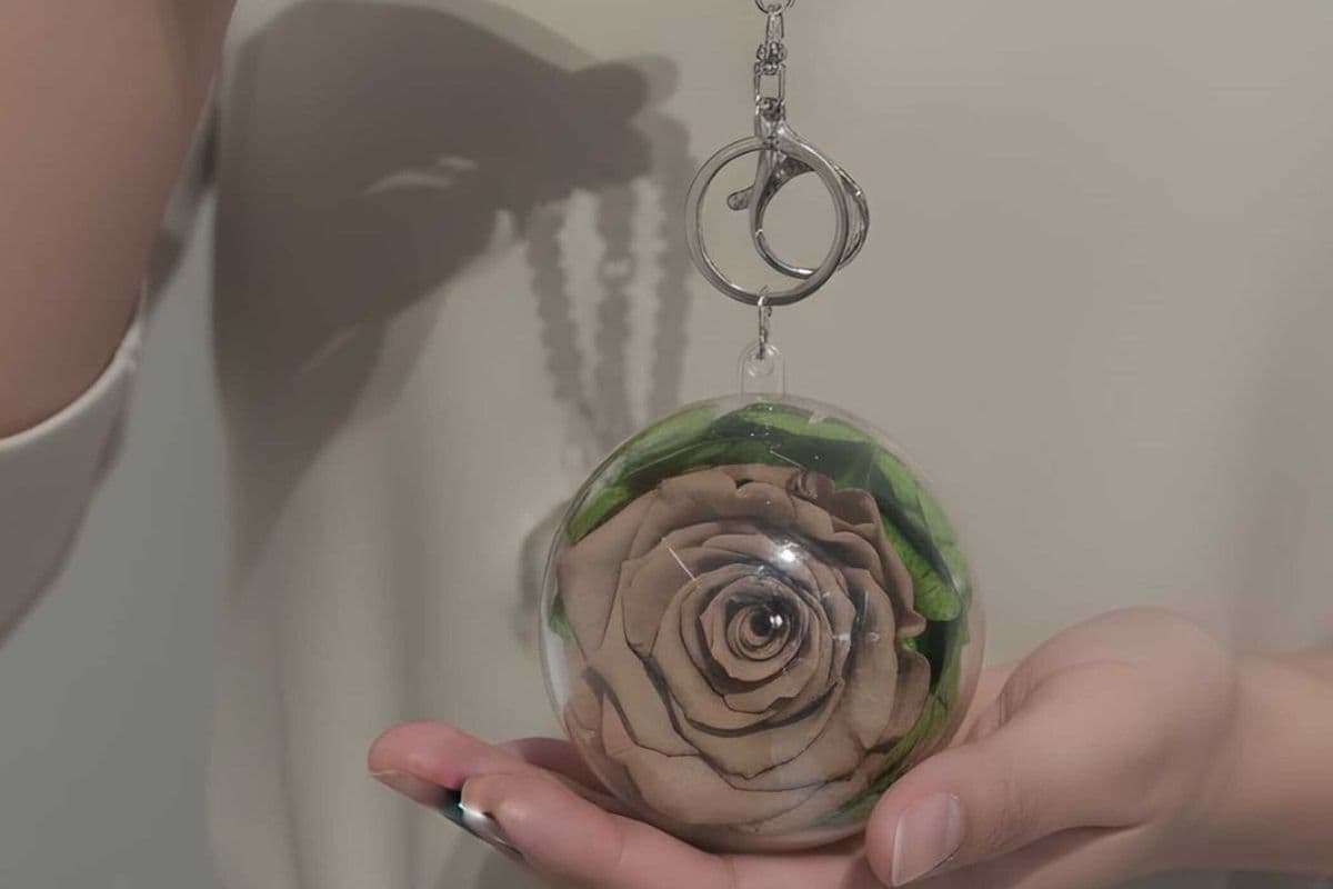 Preserved coffee Rose Hanging Globe Charm Calgary - Gift